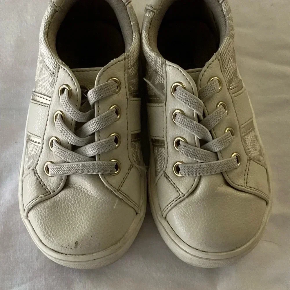 💛 Baby Girl Michael KORS Gold Signature Logo Sneaker Sz 5 Infant toddler